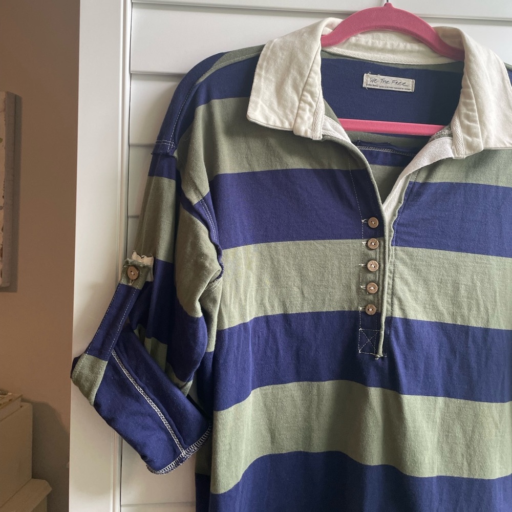 Long-sleeve convertible striped rugby shirt purchased from Free People